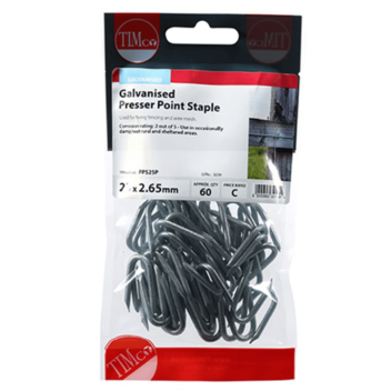 Timco Presser Point Staples Galvanised - 25 x 2.65mm (1kg)